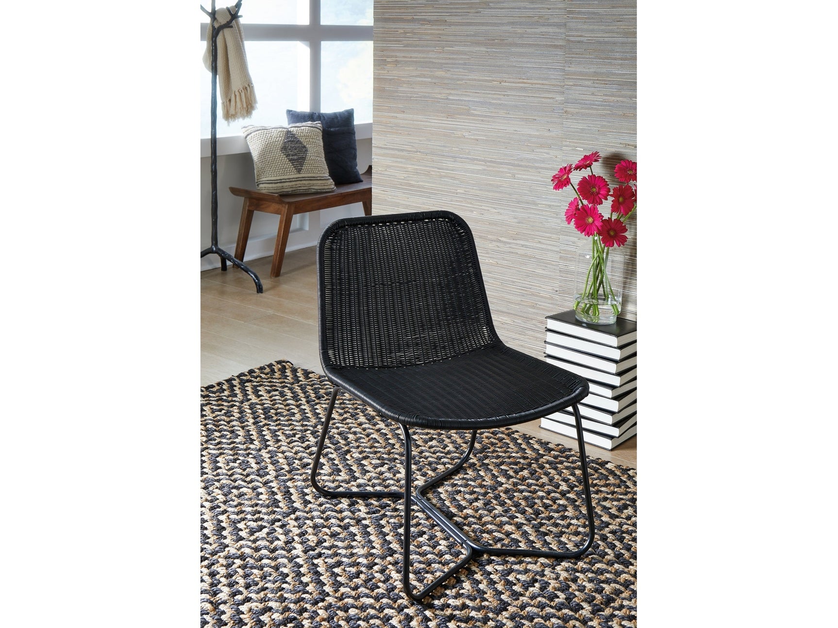 Daviston Black Accent Chair - Ornate Home