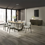 Davita Ceramic Top/Walnut Dining Table - Ornate Home