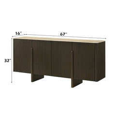 Davita Ceramic Top/Walnut Server - Ornate Home