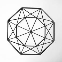 Davy Black Metal Large Hexagonal Bowl - Ornate Home