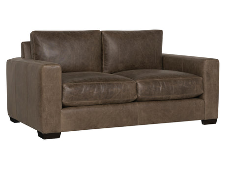 Dawkins Brown Leather Loveseat - Ornate Home