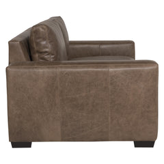 Dawkins Brown Leather Loveseat - Ornate Home