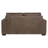 Dawkins Brown Leather Loveseat - Ornate Home