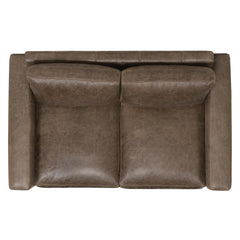 Dawkins Brown Leather Loveseat - Ornate Home