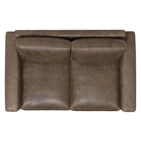 Dawkins Brown Leather Loveseat - Ornate Home