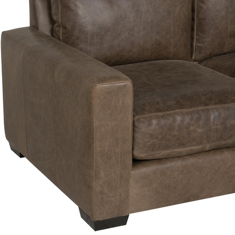 Dawkins Brown Leather Loveseat - Ornate Home