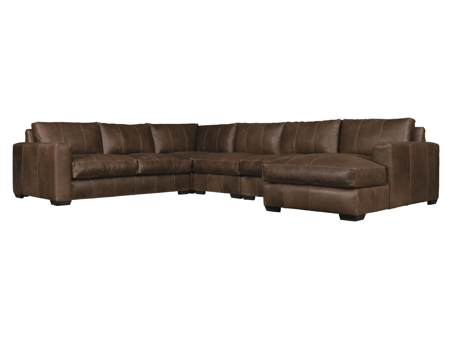 Dawkins Brown Leather Sectional - Ornate Home