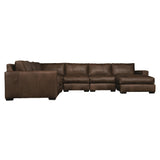 Dawkins Brown Leather Sectional - Ornate Home