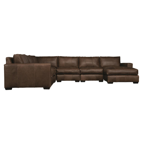 Dawkins Brown Leather Sectional - Ornate Home
