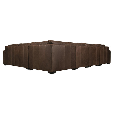 Dawkins Brown Leather Sectional - Ornate Home