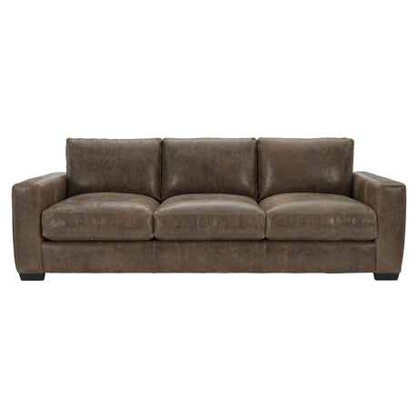 Dawkins Brown Leather Sofa - Ornate Home