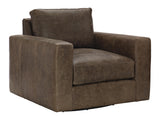 Dawkins Brown Leather Swivel Chair - Ornate Home
