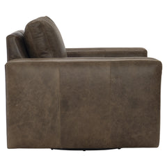 Dawkins Brown Leather Swivel Chair - Ornate Home
