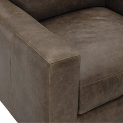 Dawkins Brown Leather Swivel Chair - Ornate Home