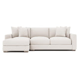 Dawkins White/Cream Fabric  3-Piece Sectional with Left-Arm Chaise - Ornate Home