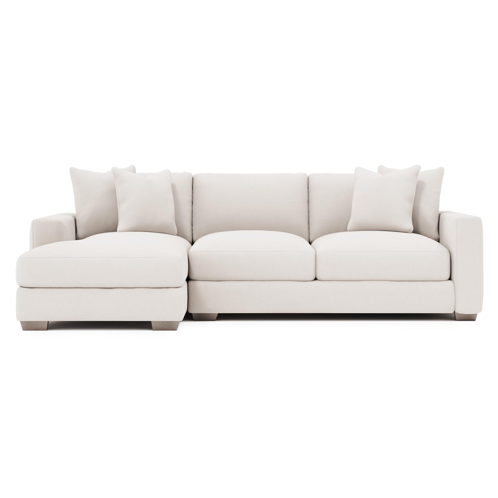 Dawkins White/Cream Fabric  3-Piece Sectional with Left-Arm Chaise - Ornate Home