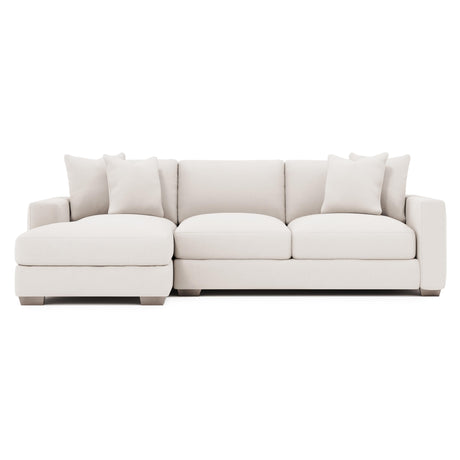 Dawkins White/Cream Fabric  3-Piece Sectional with Left-Arm Chaise - Ornate Home