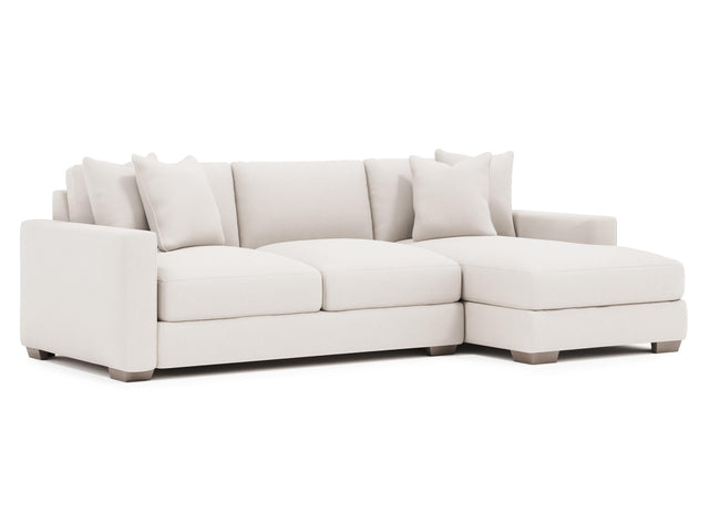 Dawkins White/Cream Fabric 3-Piece Sectional with Right-Arm Chaise - Ornate Home
