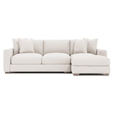 Dawkins White/Cream Fabric 3-Piece Sectional with Right-Arm Chaise - Ornate Home