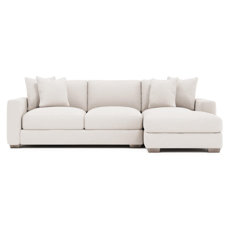 Dawkins White/Cream Fabric 3-Piece Sectional with Right-Arm Chaise - Ornate Home