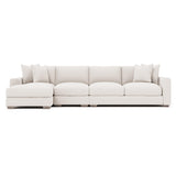 Dawkins White/Cream Fabric 4-Seat Sectional with Left-Arm Chaise - Ornate Home