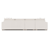 Dawkins White/Cream Fabric 4-Seat Sectional with Left-Arm Chaise - Ornate Home