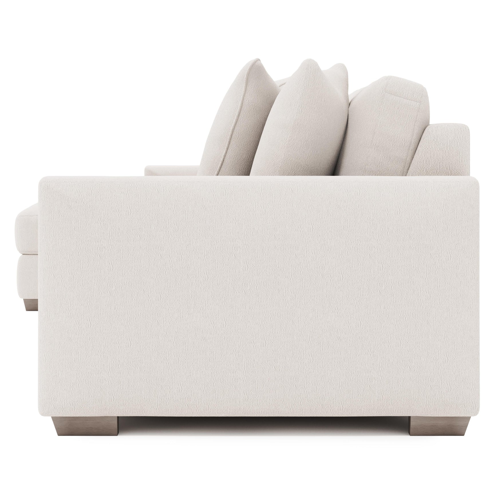 Dawkins White/Cream Fabric 4-Seat Sectional with Left-Arm Chaise - Ornate Home