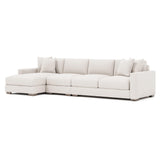Dawkins White/Cream Fabric 4-Seat Sectional with Left-Arm Chaise - Ornate Home