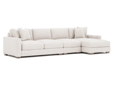Dawkins White/Cream Fabric 4-Seat Sectional with Right-Arm Chaise - Ornate Home