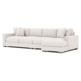 Dawkins White/Cream Fabric 4-Seat Sectional with Right-Arm Chaise - Ornate Home