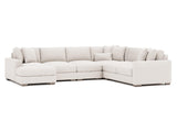 Dawkins White/Cream Fabric L-Shaped Sectional with Left-Arm Chaise - Ornate Home