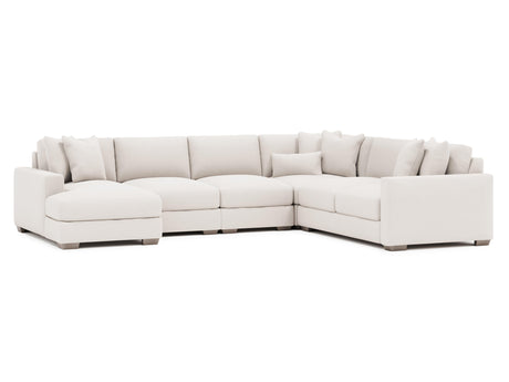 Dawkins White/Cream Fabric L-Shaped Sectional with Left-Arm Chaise - Ornate Home