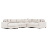Dawkins White/Cream Fabric L-Shaped Sectional with Left-Arm Chaise - Ornate Home
