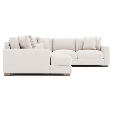 Dawkins White/Cream Fabric L-Shaped Sectional with Left-Arm Chaise - Ornate Home
