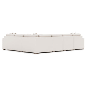 Dawkins White/Cream Fabric L-Shaped Sectional with Left-Arm Chaise - Ornate Home