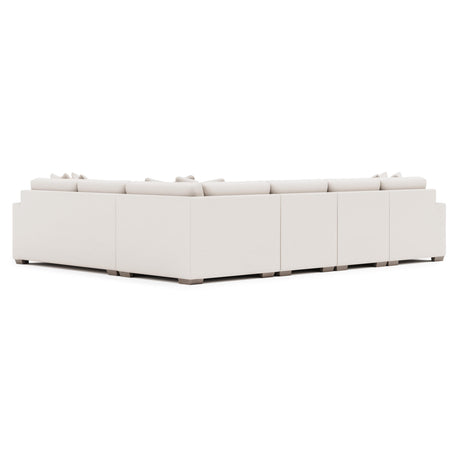 Dawkins White/Cream Fabric L-Shaped Sectional with Left-Arm Chaise - Ornate Home