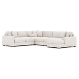 Dawkins White/Cream Fabric L-Shaped Sectional with Right-Arm Chaise - Ornate Home