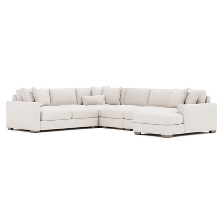 Dawkins White/Cream Fabric L-Shaped Sectional with Right-Arm Chaise - Ornate Home