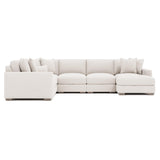 Dawkins White/Cream Fabric L-Shaped Sectional with Right-Arm Chaise - Ornate Home