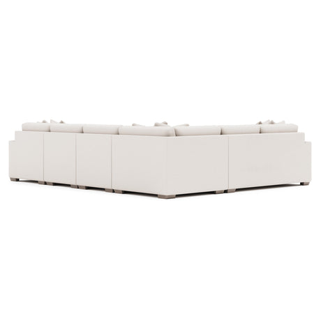 Dawkins White/Cream Fabric L-Shaped Sectional with Right-Arm Chaise - Ornate Home
