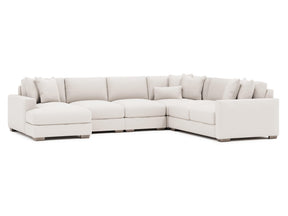Dawkins White/Cream Fabric Sectional – Left Chaise - Ornate Home