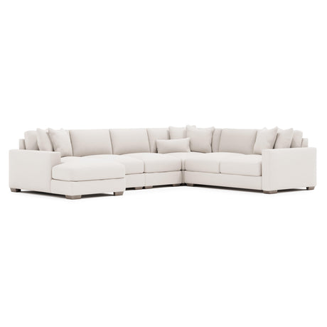 Dawkins White/Cream Fabric Sectional – Left Chaise - Ornate Home