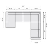 Dawkins White/Cream Fabric Sectional - Ornate Home