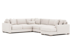 Dawkins White/Cream Fabric Sectional – Right Chaise - Ornate Home