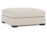 Dawkins White/Cream Leather Ottoman - Ornate Home