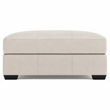 Dawkins White/Cream Leather Ottoman - Ornate Home