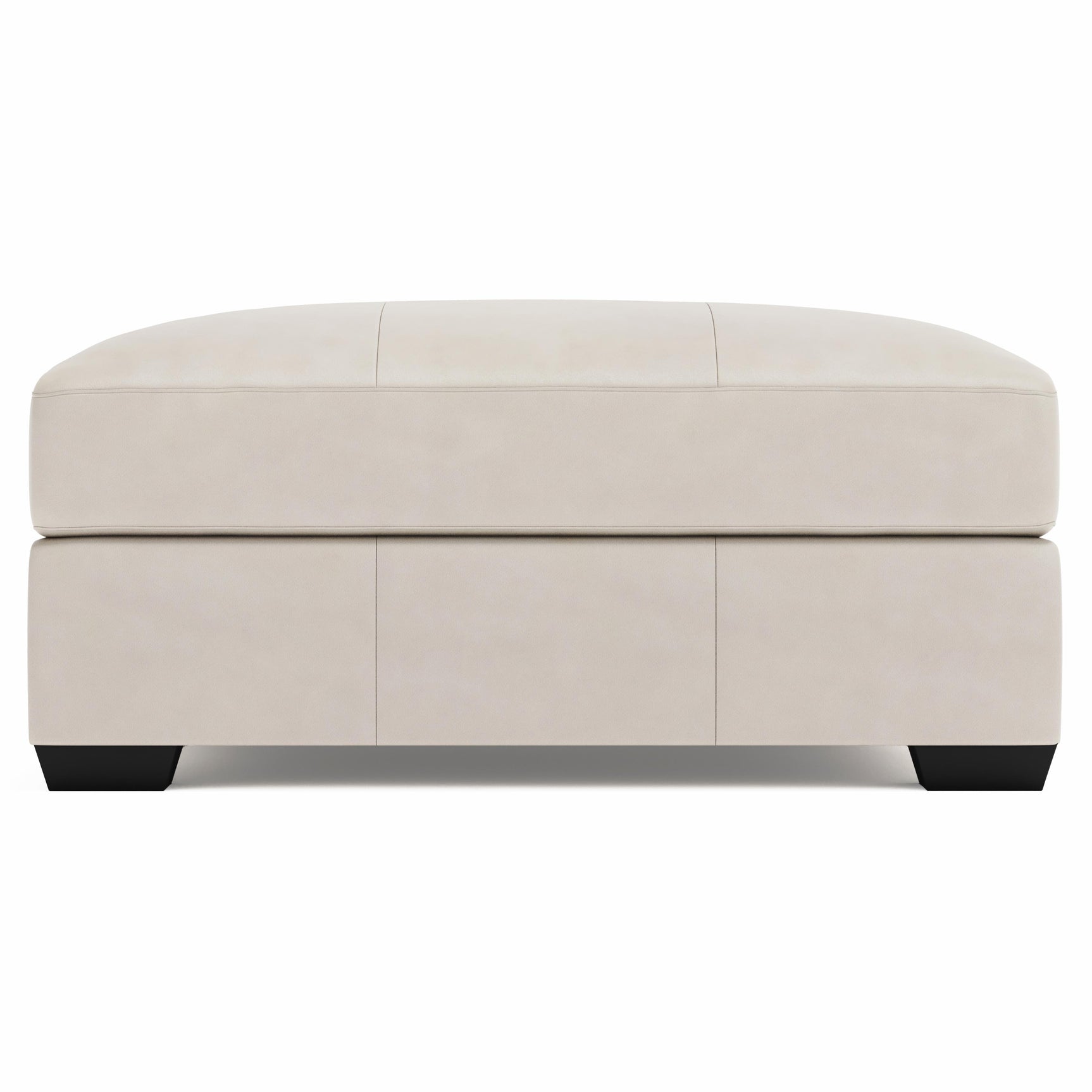 Dawkins White/Cream Leather Ottoman - Ornate Home