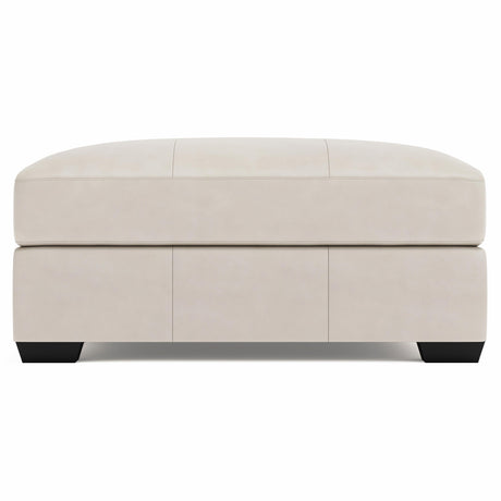 Dawkins White/Cream Leather Ottoman - Ornate Home