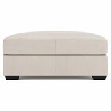 Dawkins White/Cream Leather Ottoman - Ornate Home