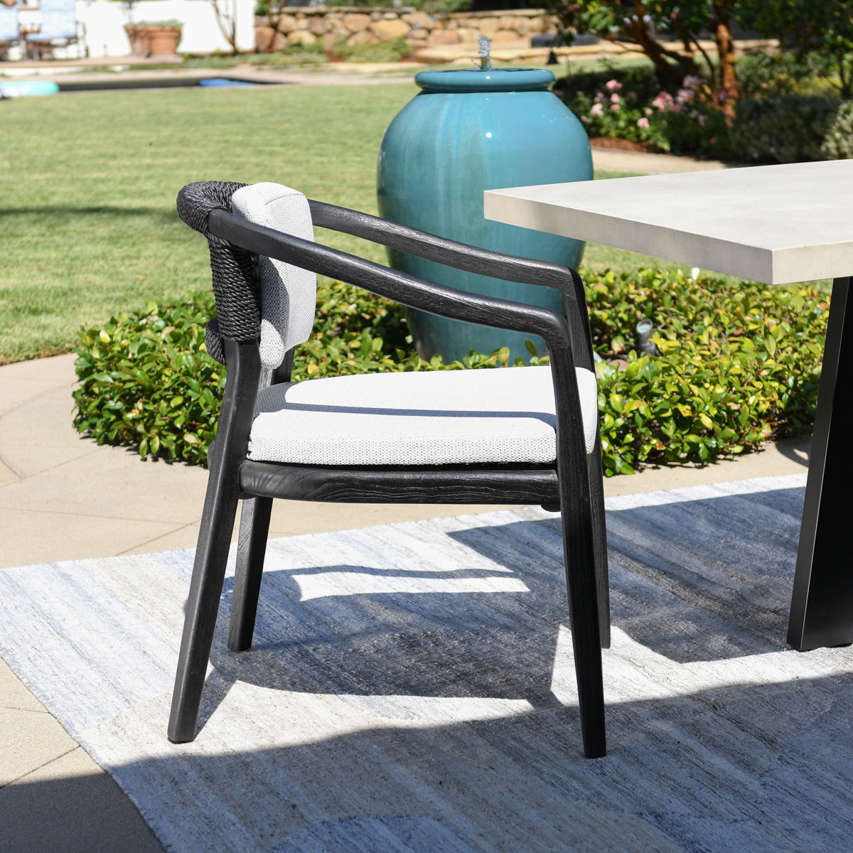 Dawn Black/White Outdoor Dining Chair - Ornate Home